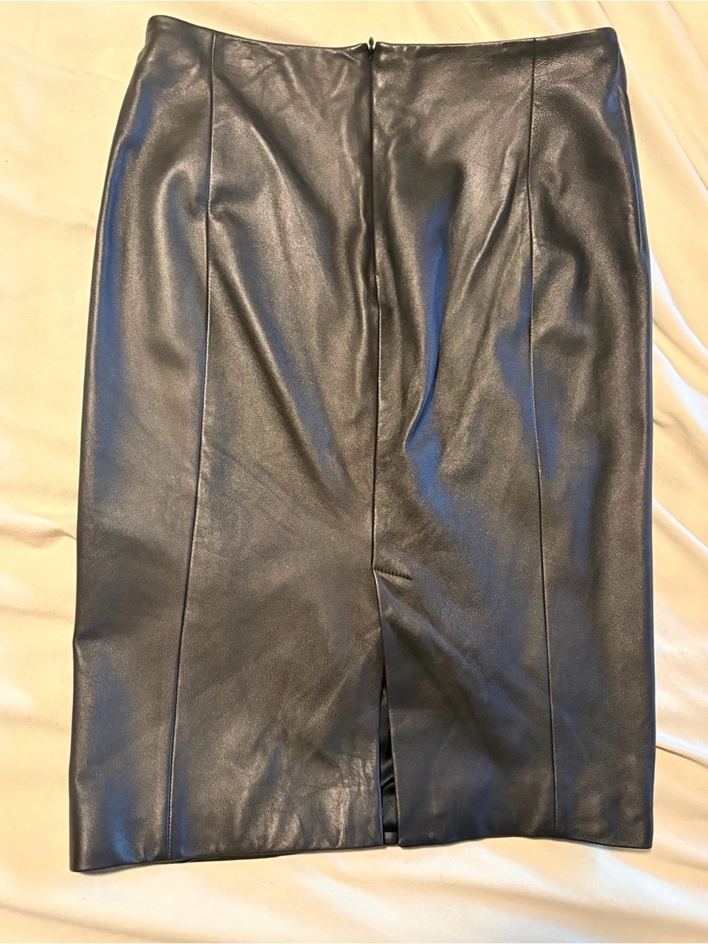 Ralph Lauren Purple Label Black Lambskin Leather Pencil Skirt | Size 2 | - Picture 2 of 8